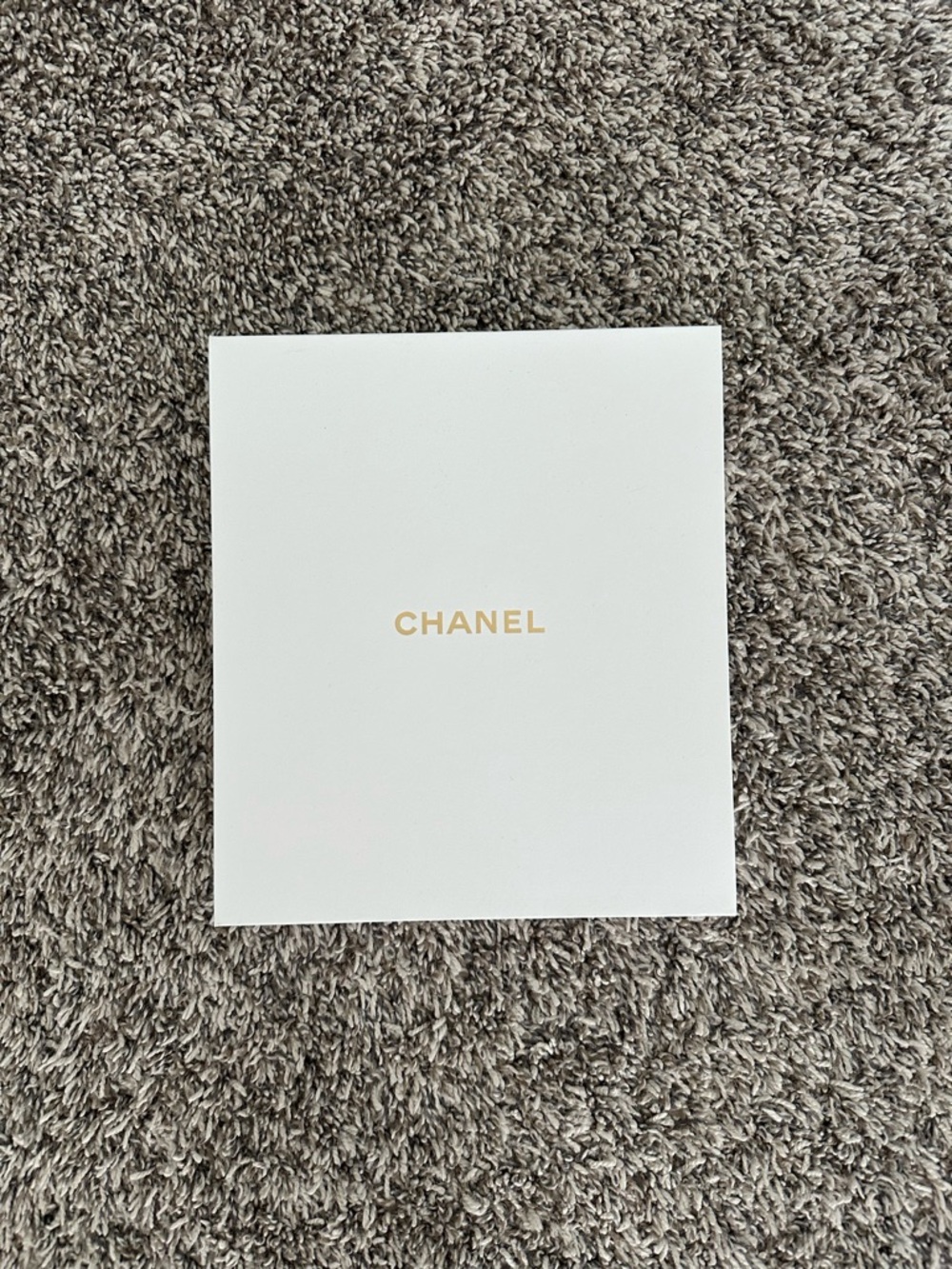 CHANEL White blank embossed Post cards box with Gold Lettering and gold pen
